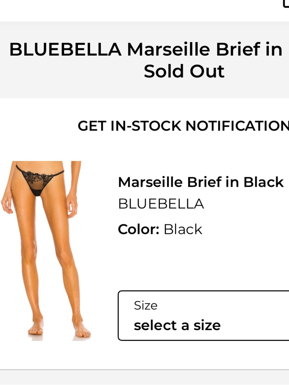 Bluebella Black Sheer Lace Thong Panty X 2